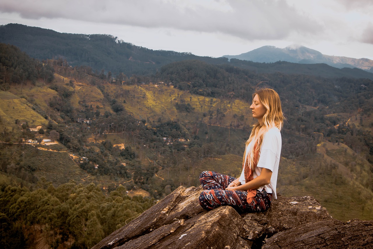 woman, meditate, healing